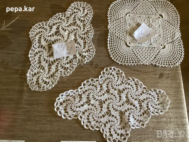 Ръчно плетиво дантела салфетки и покривки 