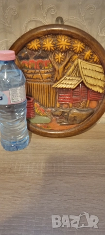 Дървено пано.Кристална ваза. Вази, снимка 3 - Вази - 52589485