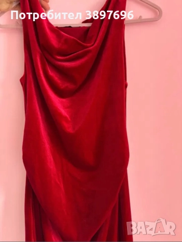 Червена дълга официална рокля , снимка 2 - Рокли - 52479966