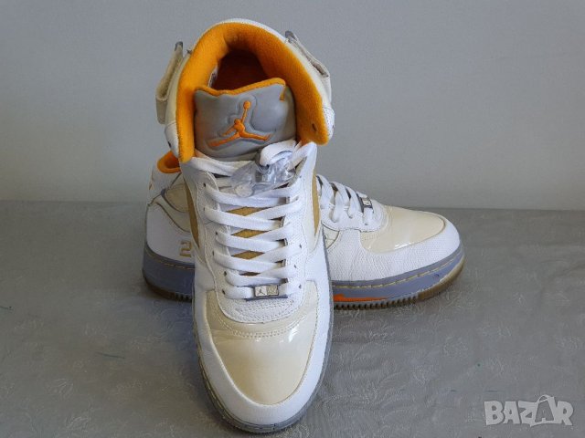 NIKE Air Force Jordan Fusion 5 White & Orange 44 номер , снимка 10 - Маратонки - 39065240