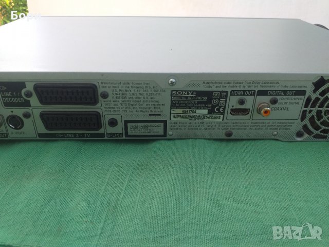 SONY DVD Recorder 160GB HDD SONY RDR-HX750, снимка 10 - Плейъри, домашно кино, прожектори - 33645228