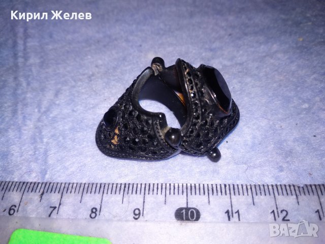 ШАРМАНТЕН ВИНТИДЖ МЕДЕН ЛАКИРАН РАЗДВИЖЕН ДВУКОМПОНЕНТЕН АРТ ПРЪСТЕН 37043