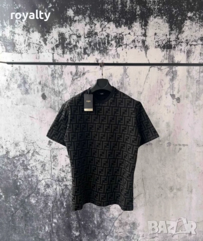 Fendi Нова Черна Мъжка Тениска Фенди