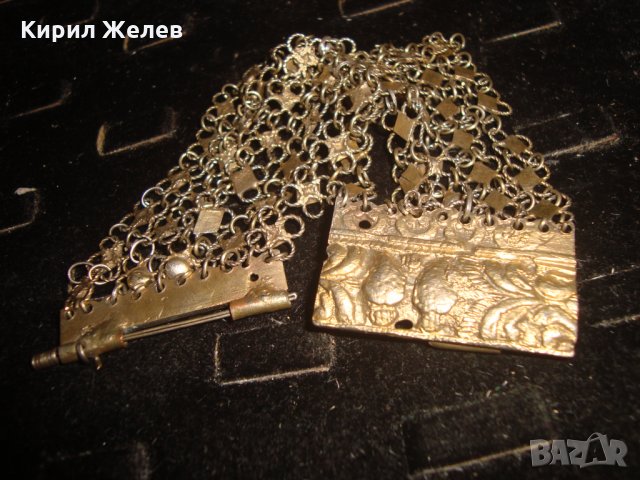 17-18 ВЕК САЧАНЕНА СРЕБЪРНА с ЖИВАЧНА ПОЗЛАТА ВЪЗРОЖДЕНСКА ПЛЕТКА ЕТНО - ГРИВНА РЪЧЕН УНИКАТ 20579, снимка 16 - Антикварни и старинни предмети - 33215737