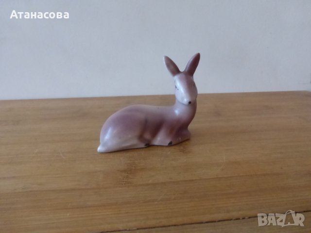 Българска порцеланова фигура Сърничка Сърна 1962 г, снимка 8 - Статуетки - 43576365