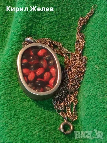СТАР СРЕБЪРЕН МЕДАЛЬОН Със ЗЪРНА на Ormosia coccinea / wayruru За КЪСМЕТ с ВЕРИЖКА СРЕБРО 925 29143, снимка 17 - Антикварни и старинни предмети - 49866130