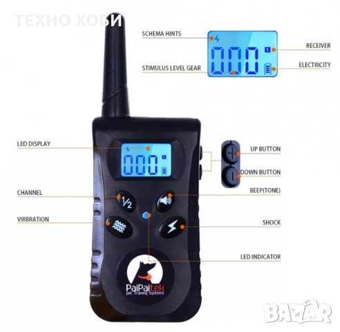 ЕЛЕКТРОНЕН НАШИЙНИК ЗА ОБУЧЕНИЕ ДО ДВЕ КУЧЕТА,ГОЛЯМ ОБХВАТ,ВОДОУСТОЙЧИВИ, снимка 10 - За кучета - 34640606