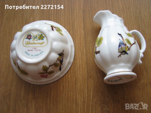 Каничка и чаша за саке-костен порцелан, снимка 2 - Антикварни и старинни предмети - 28270057