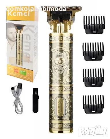 Професионален Професионален тример Kemei, USB-презареждаща батерия, С барбар,, снимка 2 - Машинки за подстригване - 48061900