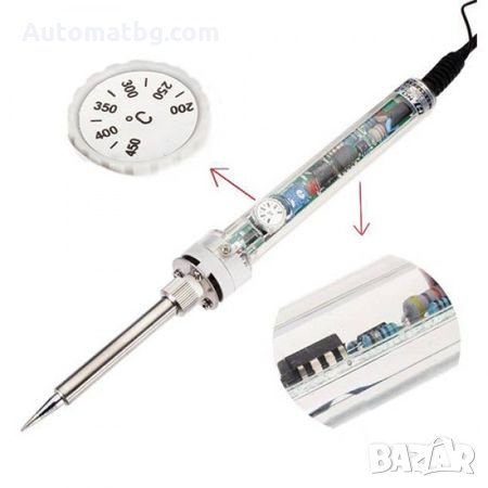 Поялник Automat 2986, AC 220V, 60W, спояващ желязо 200-450 ℃, снимка 3 - Друга електроника - 27684285