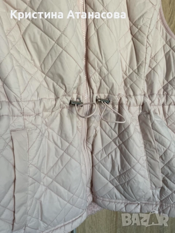 Прекрасен нежнорозов елек – шушляк с пухена подплата, снимка 6 - Елеци - 52500826