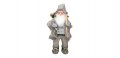 Коледна реалистична фигура Дядо Коледа, Сиво палто със ски, Automat 46см