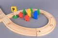 Дървено влакче с дървени релси, 48 части, снимка 5