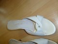 37н Бели летни чехли от естествена кожа, снимка 3