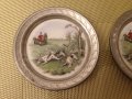 Нови! Старинни немски чинии ловна тематика рисуван порцелан и калай, чиния чинийки, снимка 4