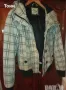Дамско Карирано Яке с Качулка М, снимка 1