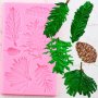 1 вид шишарка Големи Борови есенни листа клонки клони силиконов молдрация украса фондан торта мъфини, снимка 1 - Форми - 26483203