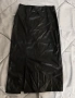 Нова черна дълга лъскава кожена пола "Euro Moda", размер "S", снимка 2