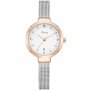 Дамски часовник, сребрист с розово злато, с дата, снимка 1 - Дамски - 27993116