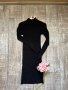 Черна класическа нова елегантна ежедневна еластична рокля рипс рипсена, снимка 3
