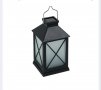 LED слънчев фенер с ефект на пламък пластмаса черен 10x10x20 cm, снимка 1 - Лампи за таван - 32804529
