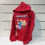 Нов детски суичър с дигитален печат MINECRAFT (Майнкрафт) в червен цвят, снимка 10