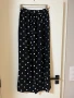 Уникален нов  елегантен ежедневен панталон вискоза черен на бели точки , снимка 1