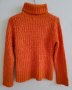 Топъл оранжев пуловер, снимка 1 - Блузи с дълъг ръкав и пуловери - 39037037