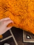 Ръчно тъкан вълнен реснач – едноцветен оранжев, снимка 1