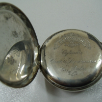 № 6154 стар френски джобен часовник   - REMONTOIR Sylindre   - сребърен с позлата   , снимка 4 - Антикварни и старинни предмети - 36437361