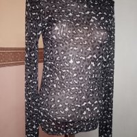Vila, Тюлена Еластична Блуза, Размер S/М. Код 2156, снимка 3 - Блузи с дълъг ръкав и пуловери - 44068978
