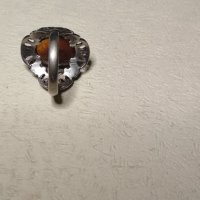 Стар сребърен пръстен с кехлибар (194), снимка 8 - Пръстени - 43122257