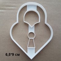 Катинар сърце пластмасов резец форма фондан тесто бисквитки, снимка 1 - Форми - 27637420