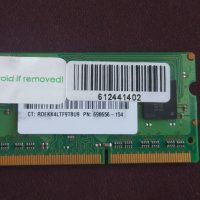 Рам памет за лаптоп Micron 4GB DDR3 1600mhz SODIMM PC3-12800S, снимка 2 - RAM памет - 40527160