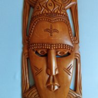 Двойка големи африкански махагонови маски, снимка 6 - Антикварни и старинни предмети - 43975599