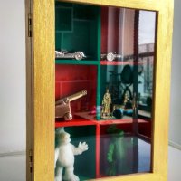 Дървена кутия за миниатюри, ръчно изработена и оцветена, снимка 4 - Други ценни предмети - 35149664