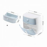 Лепяща пластмасова поставка органайзер за тоалетна хартия с чекмедже, снимка 12 - Други стоки за дома - 39982139