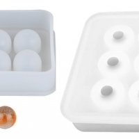 6 топчета за наниз силиконов молд калъп форма за бижутерски сладкарски и смола изделия, снимка 1 - Форми - 27423702