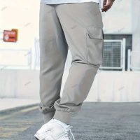 Мъжки ежедневни карго панталони в уличен стил с голям размер, 3цвята, снимка 11 - Панталони - 43900188