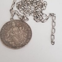 Рядка и стара сребърна монета с верижка Hungary 1/2 Thaler 1787  , снимка 5 - Нумизматика и бонистика - 40371479