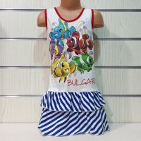 Нова детска моряшка рокличка с трансферен печат Рибки, снимка 3 - Детски рокли и поли - 29030115