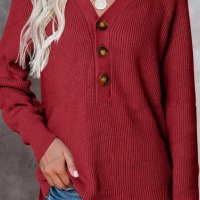 Дамски ежедневен моден плетен пуловер с V-образно деколте, 5цвята - 023, снимка 11 - Блузи с дълъг ръкав и пуловери - 39728515