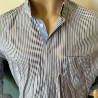 "Frant" / "Франт" – нова стилна раирана мъжка риза, с дълъг ръкав, XL, блуза, топ, мъжки ризи, снимка 7 - Ризи - 44882401