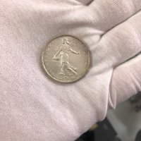 Сребърна монета Франция 5 франка, 1963 г, снимка 4 - Нумизматика и бонистика - 40504735