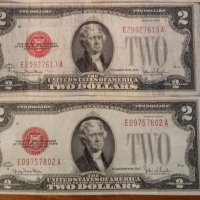 2 USD 1928 година - два броя, снимка 1 - Нумизматика и бонистика - 43800236