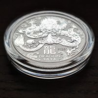 Сребърна монета, австралийски лунар, Дракон, 2024 г., снимка 4 - Нумизматика и бонистика - 43686427