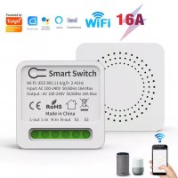 Tuya Smart / Smart Life WiFi 16A мини-превключвател без/със енергиен отчет, снимка 1 - Друга електроника - 39232228