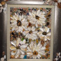 Картина с морски пясък ,миди, камъчета, раковини., снимка 8 - Картини - 23097104