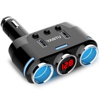 АВТО РАЗКЛОНИТЕЛ YANTU B39, 2 ГНЕЗДА, ВОЛТ МЕТЪР, USB, ТВЪРДА ВРЪЗКА, снимка 1 - Аксесоари и консумативи - 44067568