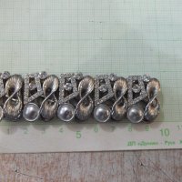 Верижка метална инкрустирана с камъни разтегателна, снимка 3 - Гривни - 32784132